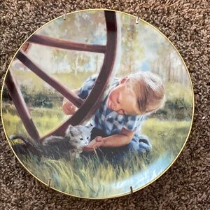 Danbury Mint Collector's Plate with Child and Kitten